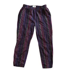 Marine Layer Striped Pants with Purple and Tencel Gold Accents